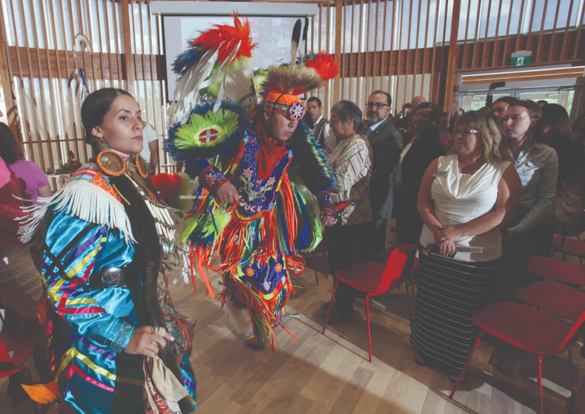 Indigenous students in the Indigenous Sharing and Learning Centre at Laurentian University.