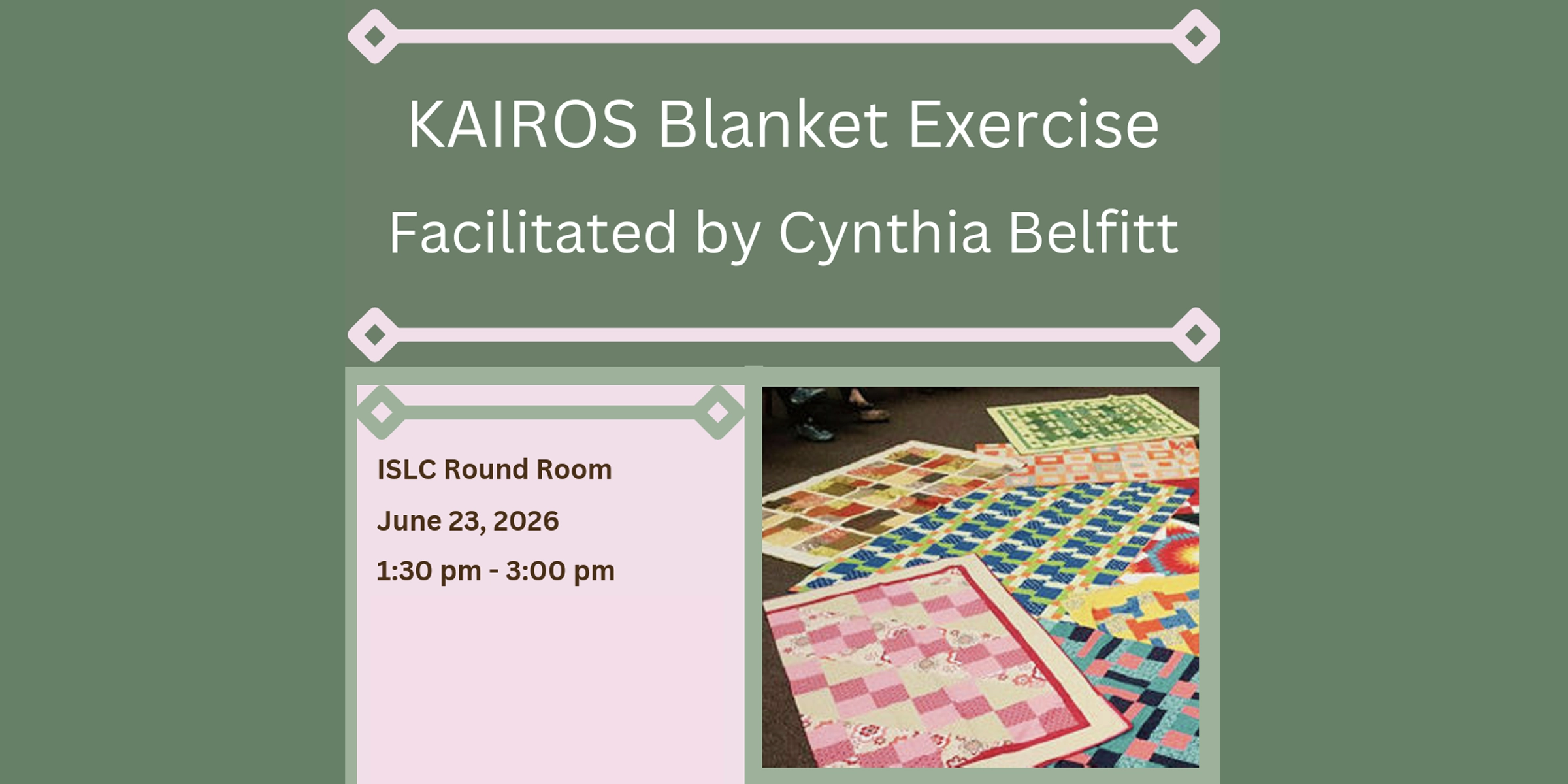 Promotional graphic for the KAIROS Blanket Exercise.