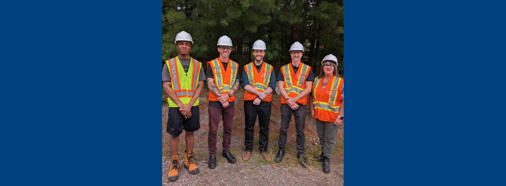 Five members of the Laurentian University Facilities Services Planning and Projects team From left to right: Mark Atu, Paul Cecile, Brock Paquin, Jeff St-Jean, and Joscelyne Meilleur.