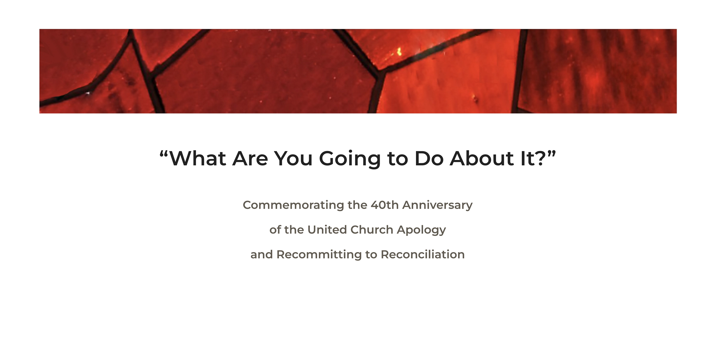 A red banner atop a white background, with text which reads "What Are You Going to Do About it?"