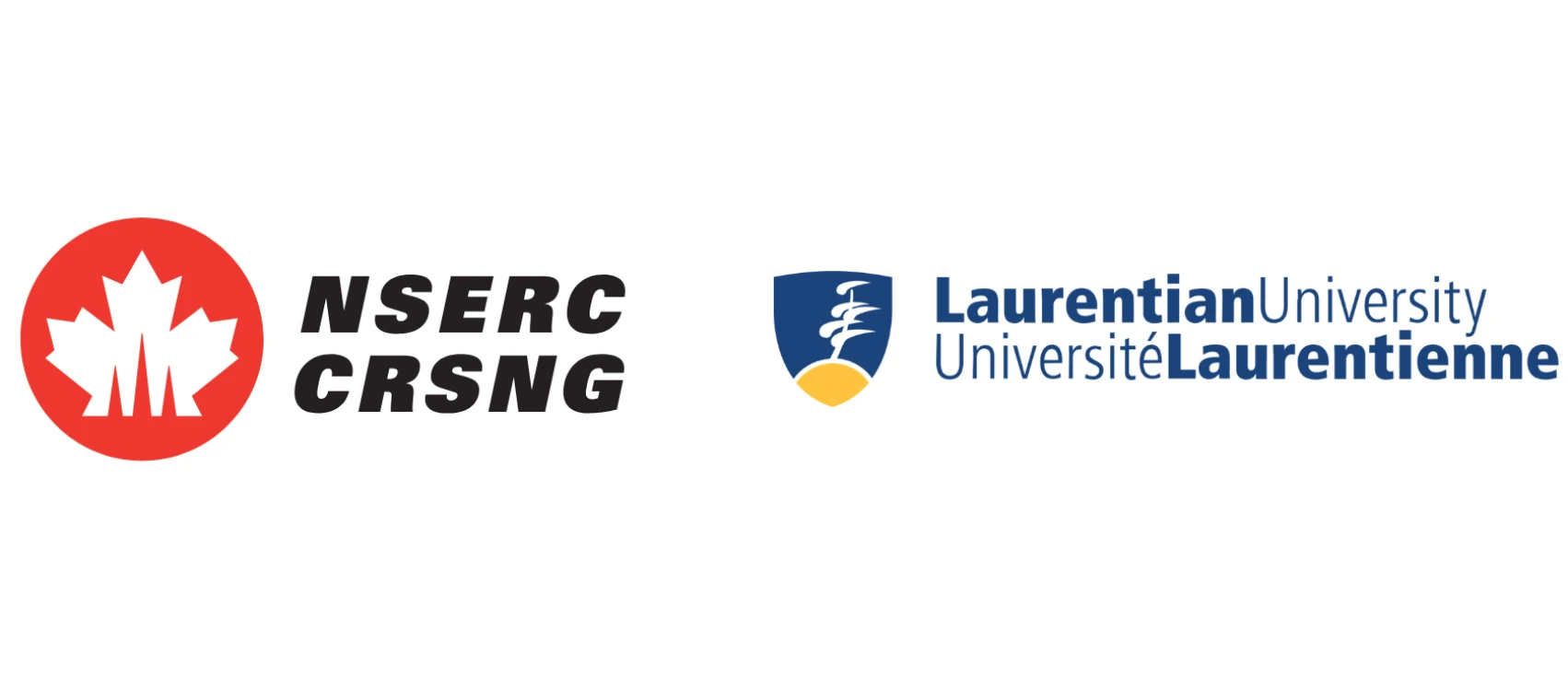Side-by-side logos of NSERC / CRSNG on the left and Laurentian University / Université Laurentienne on the right.