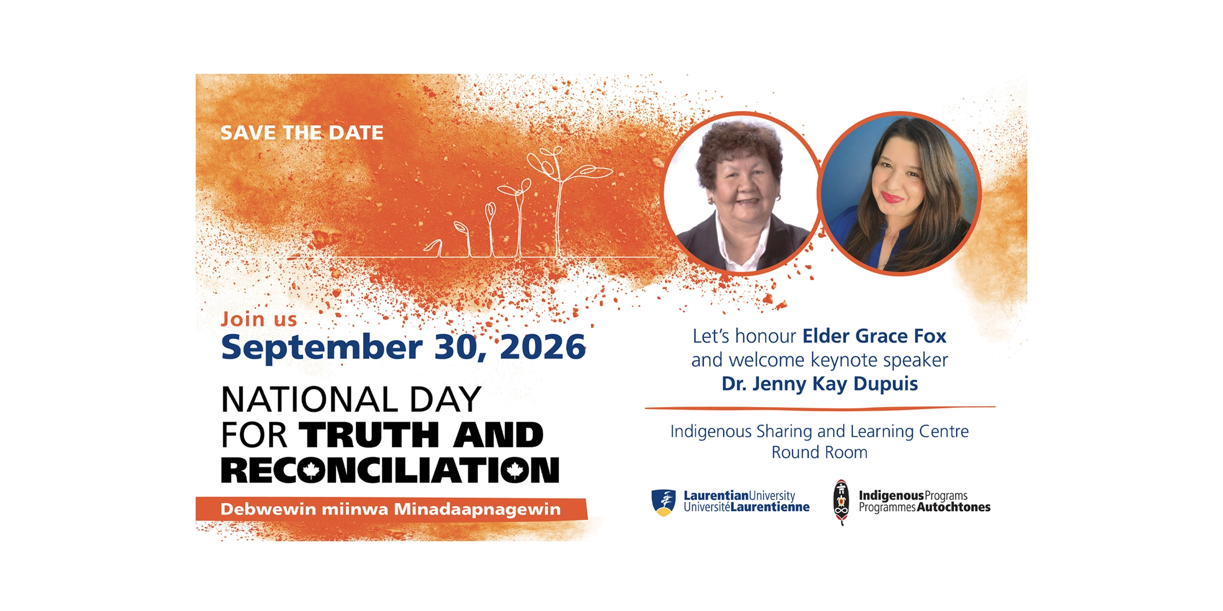Promotional graphic for the National Day for Truth and Reconciliation event.